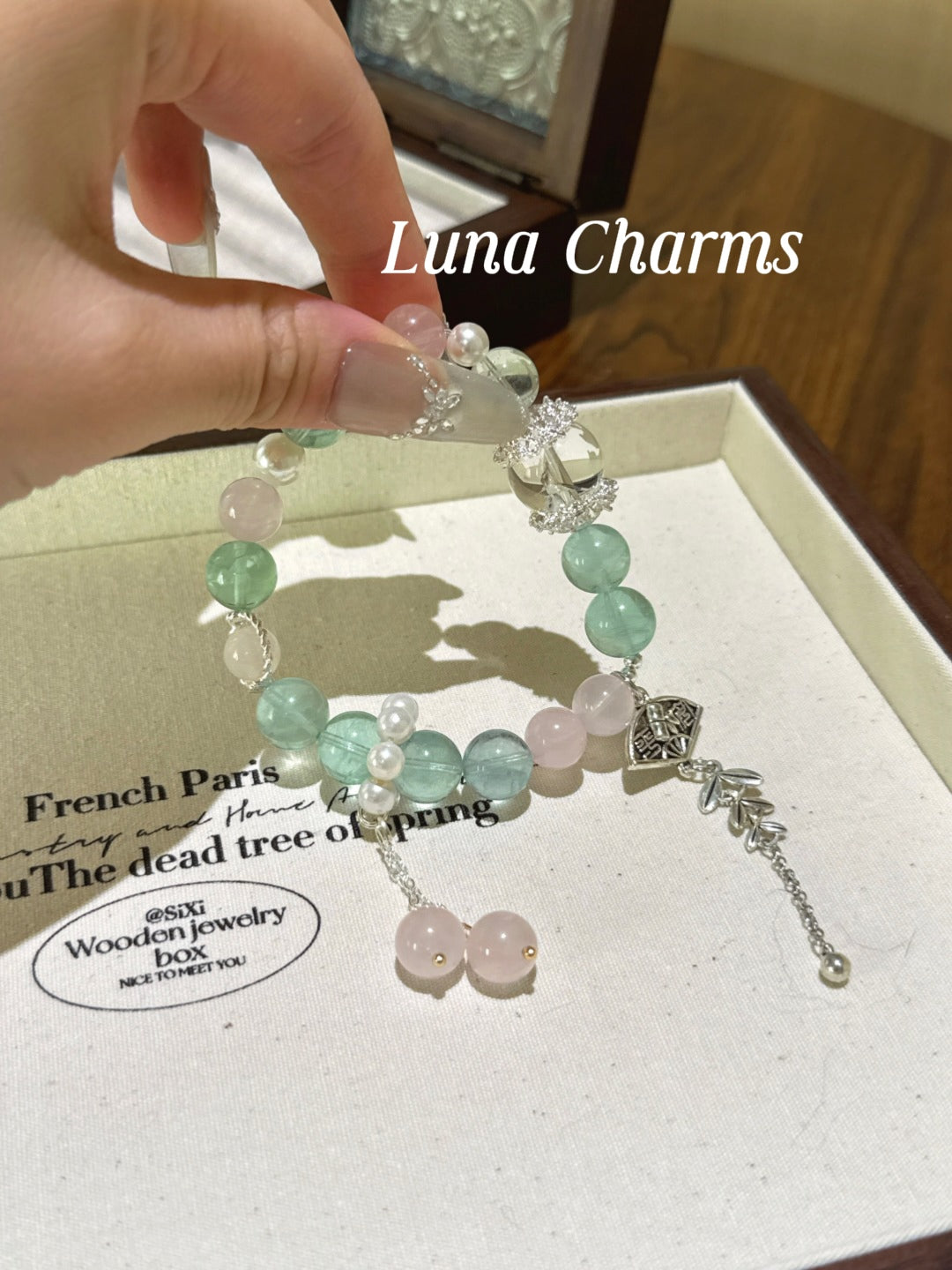 Green Fluorite x Rose Quartz x Azeztulite Bracelet