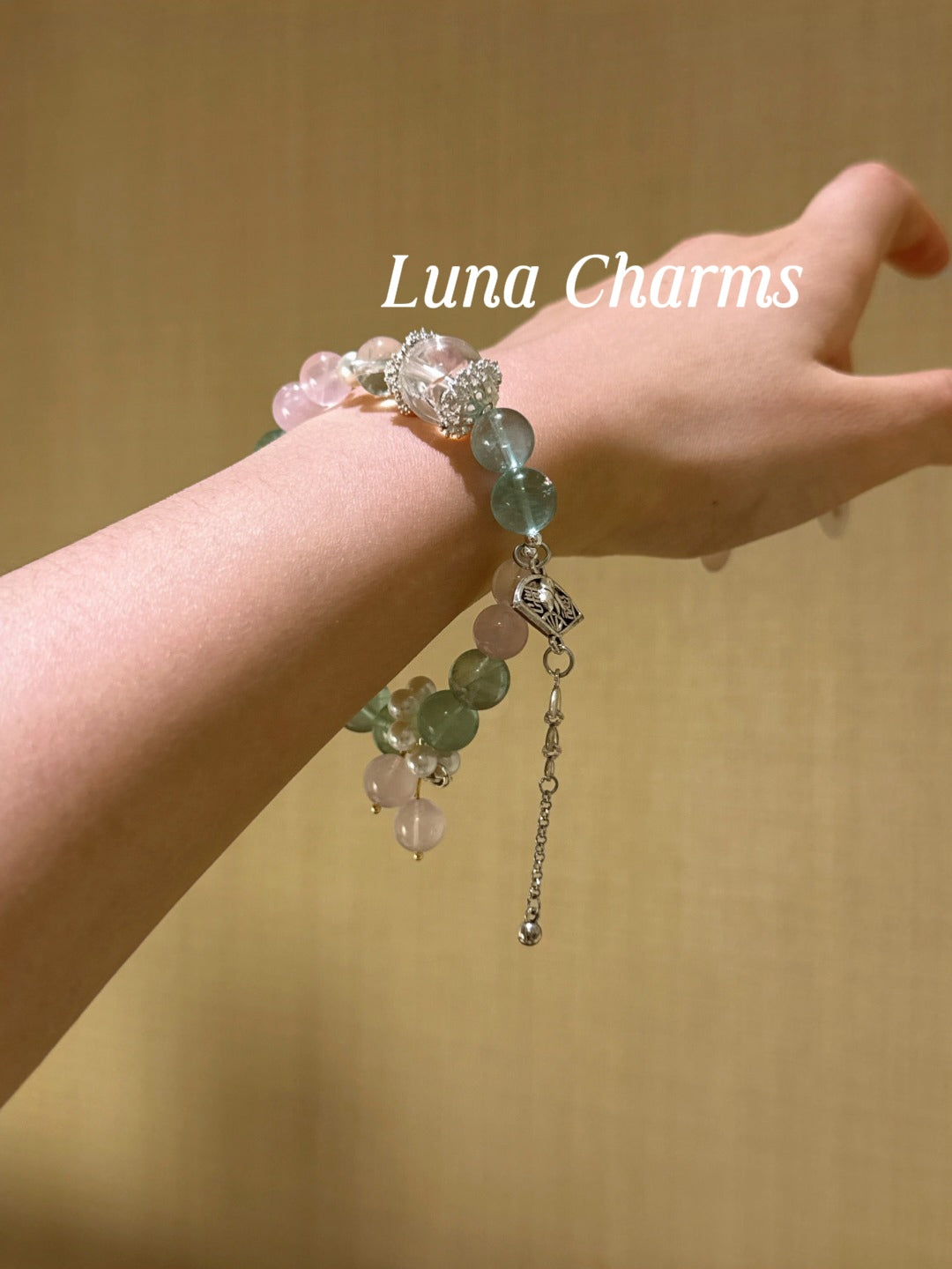 Green Fluorite x Rose Quartz x Azeztulite Bracelet